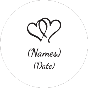 Hearts with names and date